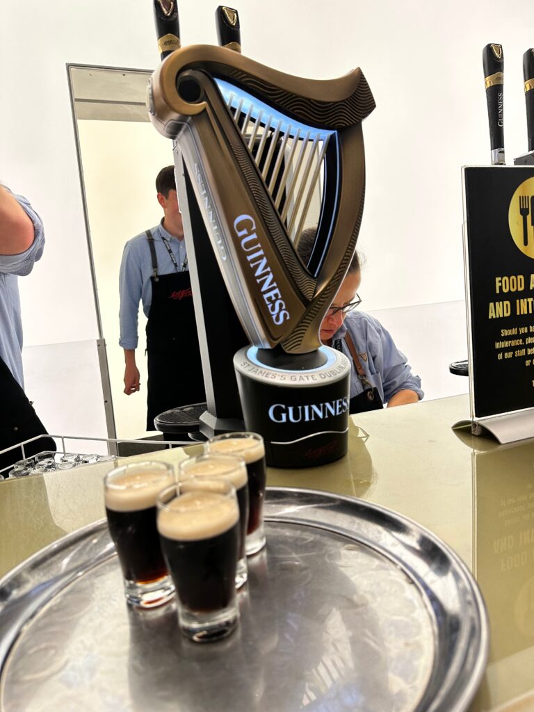 Samples of Guinness beer. 