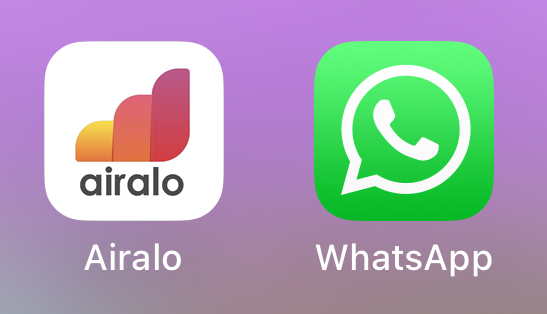 Airlo & WhatsApp logos